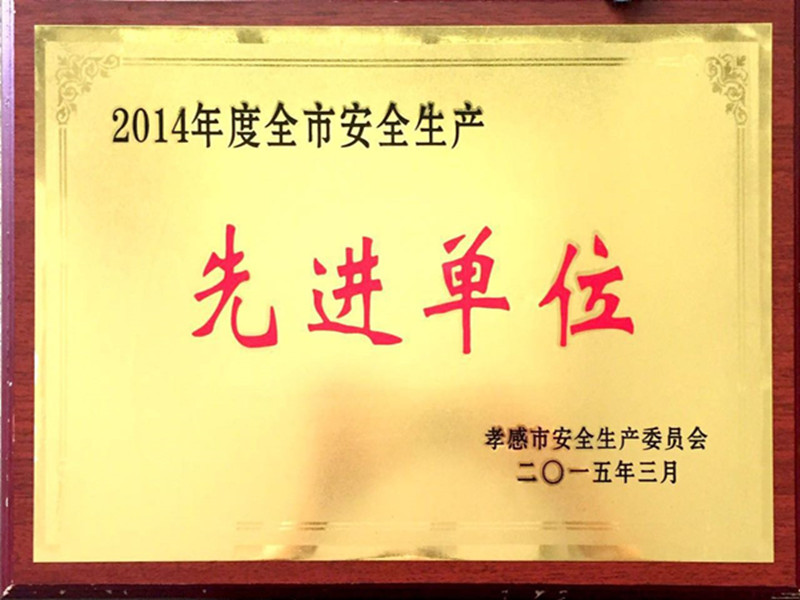 孝感市2014年度全市安全生產先進單位-201503.jpg